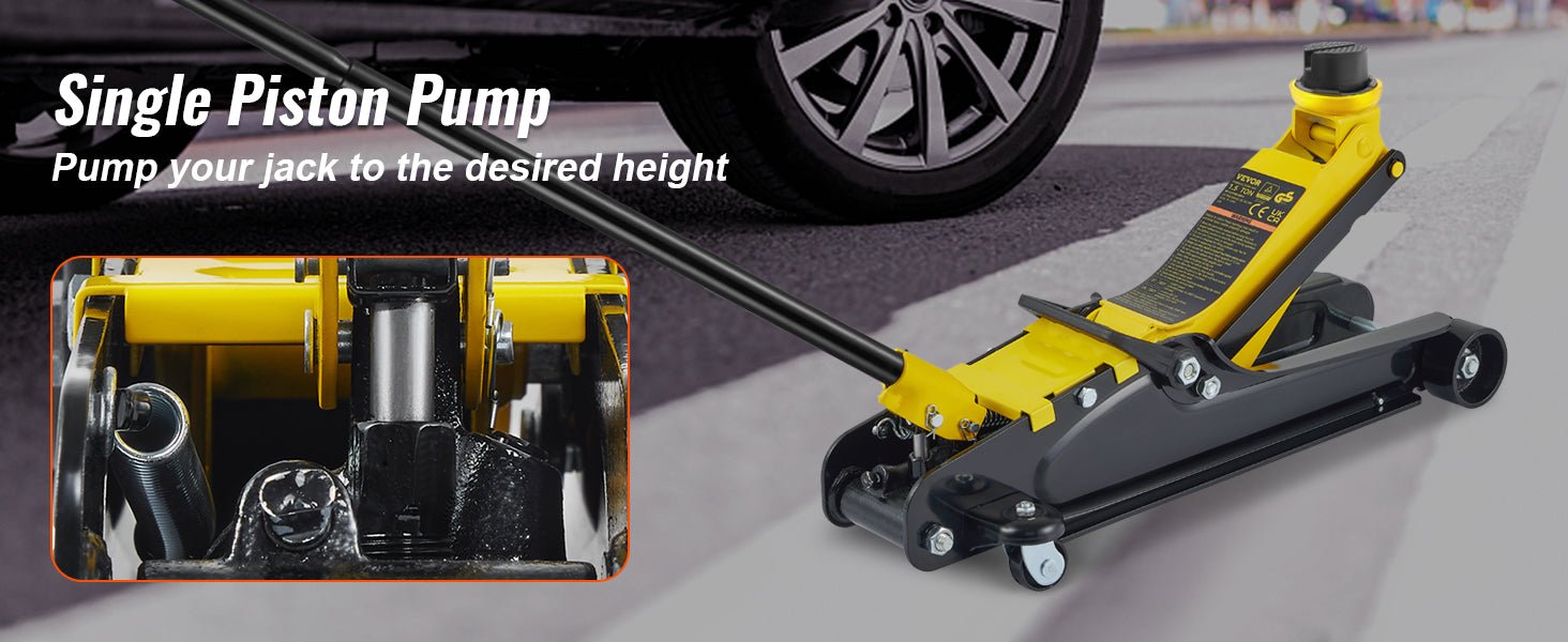 SucceBuy 2.5T Floor Hydraulic Jack Pneumatic Low Profile Floor Jack Heavy - Duty Steel Floor Jacks with Single Piston Lift Pump - Buy at GearForge