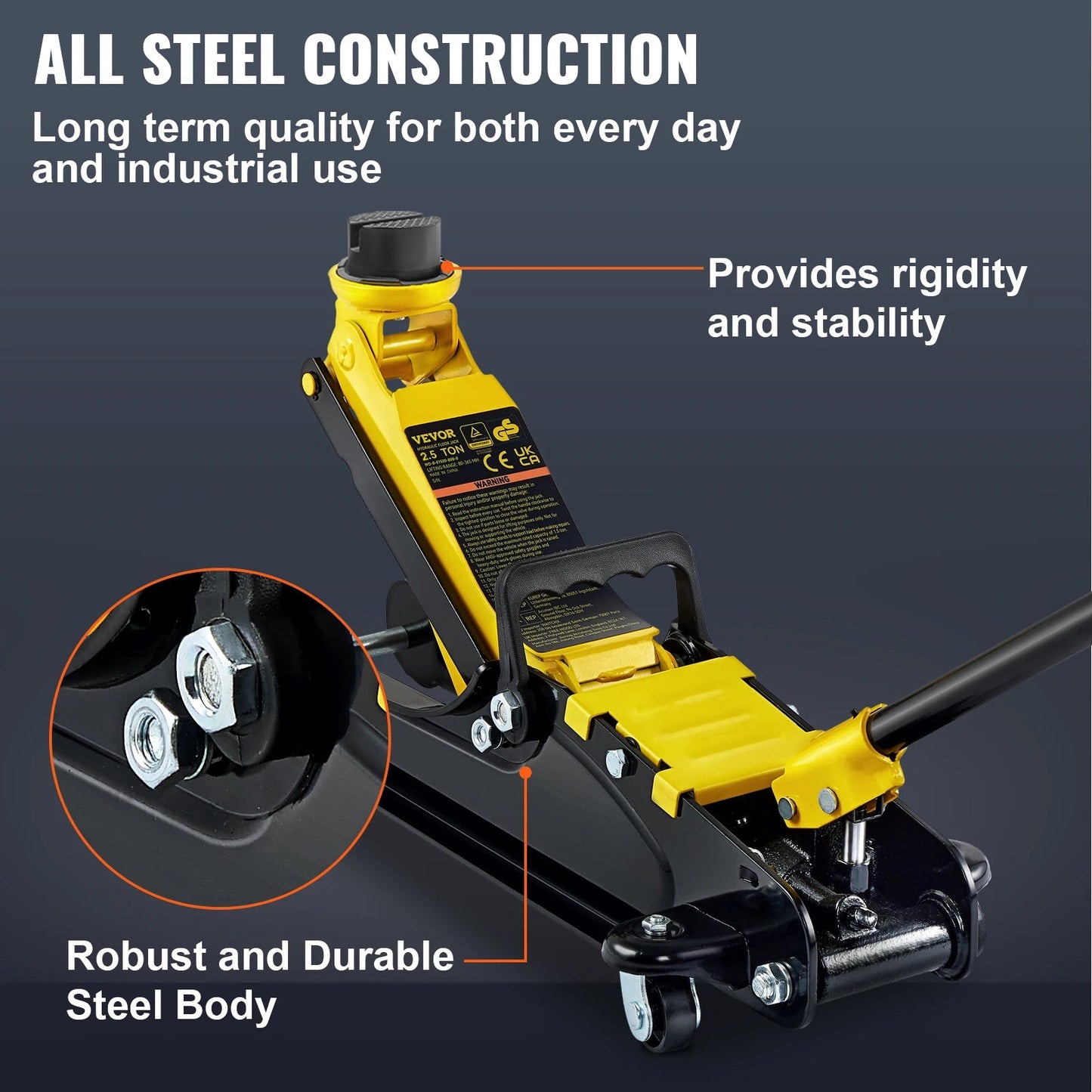 SucceBuy 2.5T Floor Hydraulic Jack Pneumatic Low Profile Floor Jack Heavy - Duty Steel Floor Jacks with Single Piston Lift Pump - Buy at GearForge