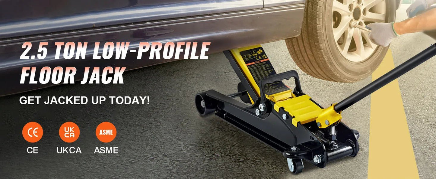 SucceBuy 2.5T Floor Hydraulic Jack Pneumatic Low Profile Floor Jack Heavy - Duty Steel Floor Jacks with Single Piston Lift Pump - Buy at GearForge