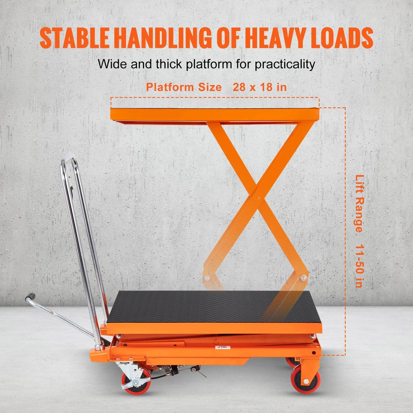 SucceBuy 330/770/1760Lbs Lifting Platform Hydraulic Car Lift Table Cart Heavy Duty Double Shear Wheelbarrow for Repair Motorcycl - Buy at GearForge