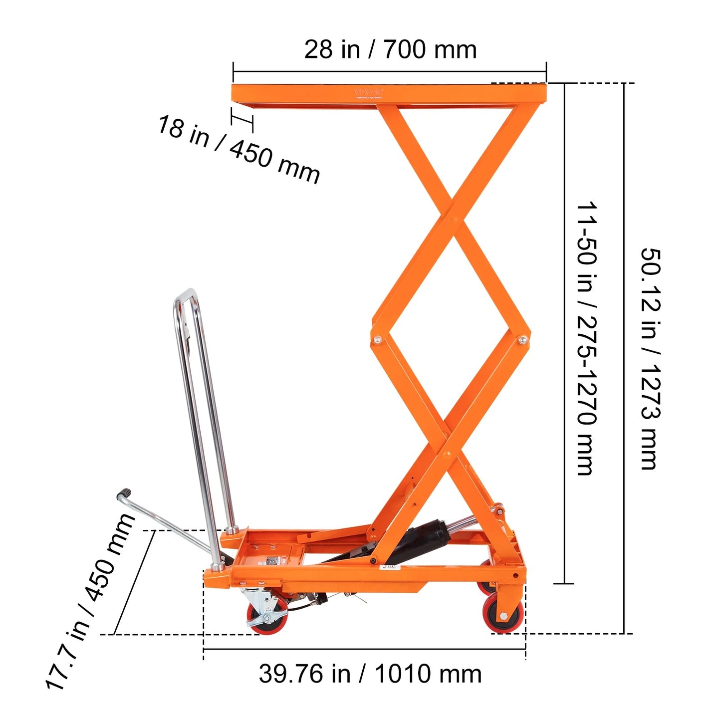 SucceBuy 330/770/1760Lbs Lifting Platform Hydraulic Car Lift Table Cart Heavy Duty Double Shear Wheelbarrow for Repair Motorcycl - Buy at GearForge