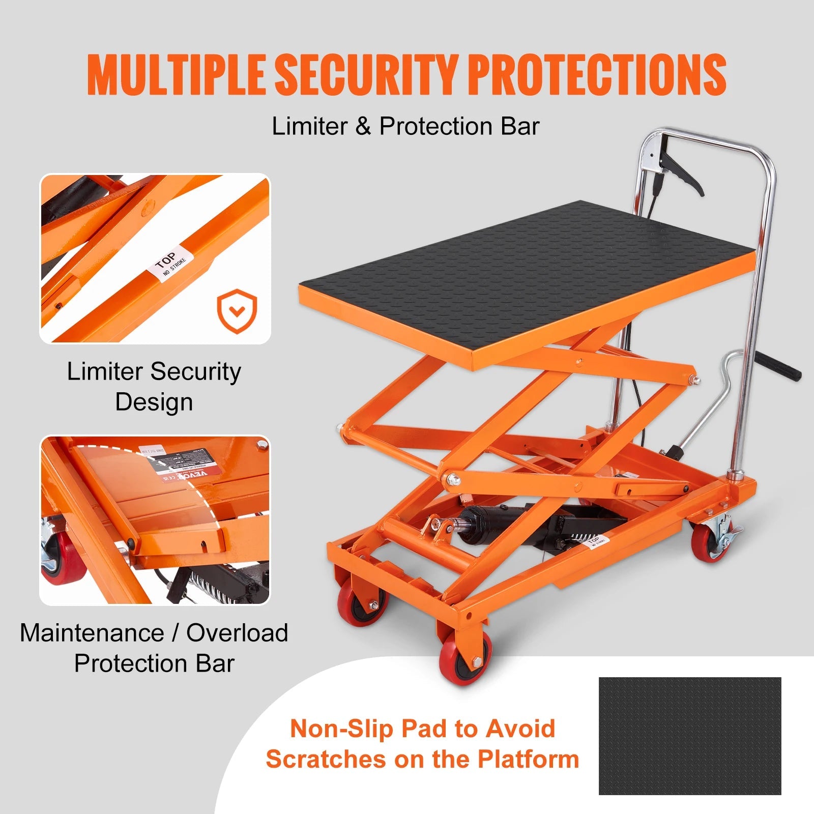 SucceBuy 330/770/1760Lbs Lifting Platform Hydraulic Car Lift Table Cart Heavy Duty Double Shear Wheelbarrow for Repair Motorcycl - Buy at GearForge