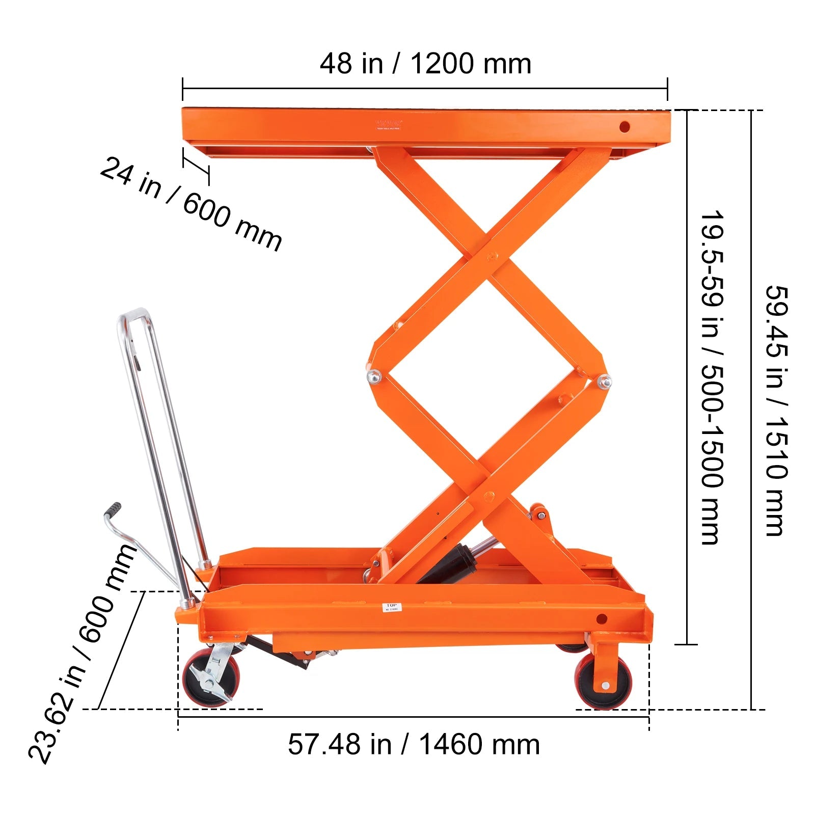 SucceBuy 330/770/1760Lbs Lifting Platform Hydraulic Car Lift Table Cart Heavy Duty Double Shear Wheelbarrow for Repair Motorcycl - Buy at GearForge