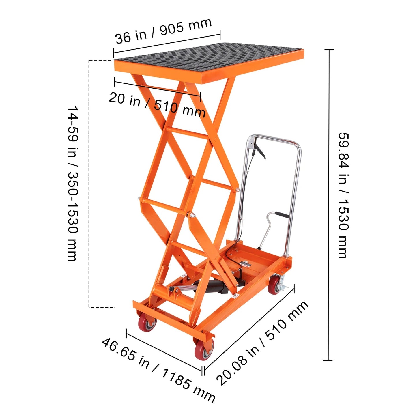 SucceBuy 330/770/1760Lbs Lifting Platform Hydraulic Car Lift Table Cart Heavy Duty Double Shear Wheelbarrow for Repair Motorcycl - Buy at GearForge