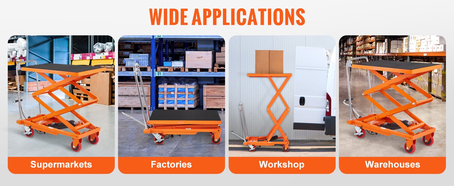 SucceBuy 330/770/1760Lbs Lifting Platform Hydraulic Car Lift Table Cart Heavy Duty Double Shear Wheelbarrow for Repair Motorcycl - Buy at GearForge