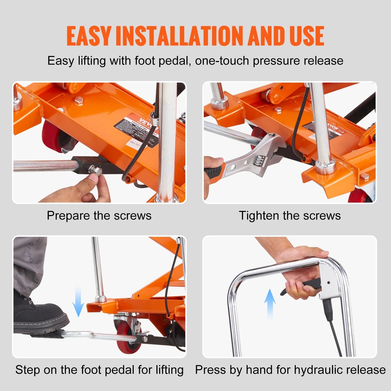 SucceBuy 330/770/1760Lbs Lifting Platform Hydraulic Car Lift Table Cart Heavy Duty Double Shear Wheelbarrow for Repair Motorcycl - Buy at GearForge