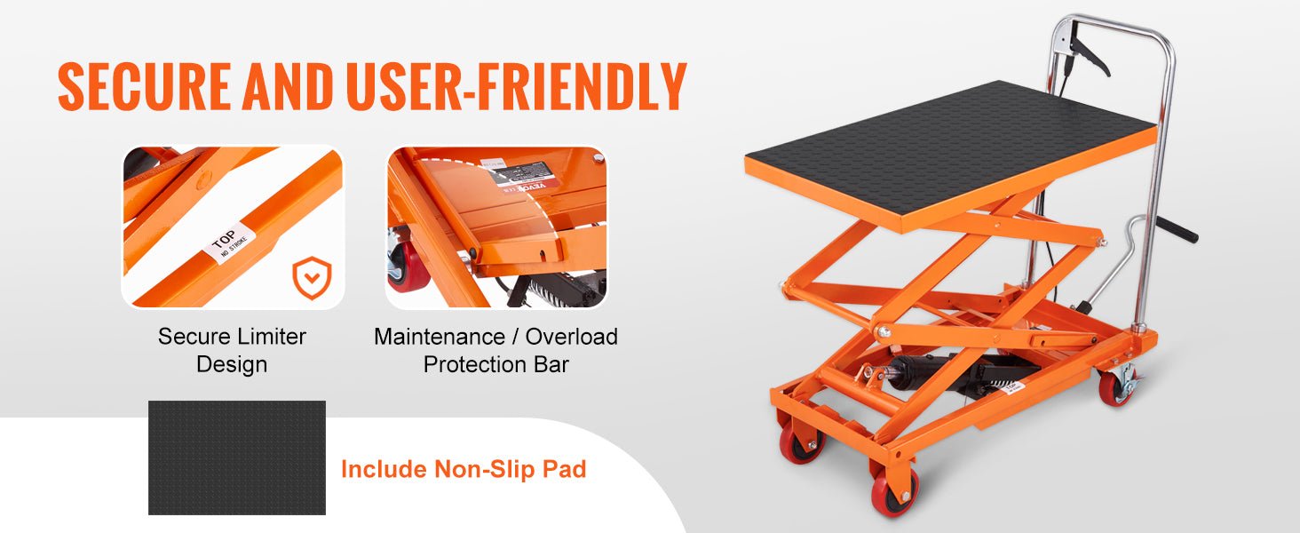SucceBuy 330/770/1760Lbs Lifting Platform Hydraulic Car Lift Table Cart Heavy Duty Double Shear Wheelbarrow for Repair Motorcycl - Buy at GearForge