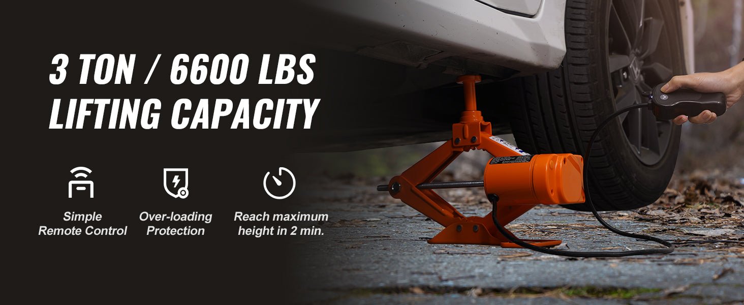 SucceBuy 3T Electric Scissor Car Jack with 12V Impact Wrench – Portable SUV & Truck Tire Lifting Tool - Buy at GearForge