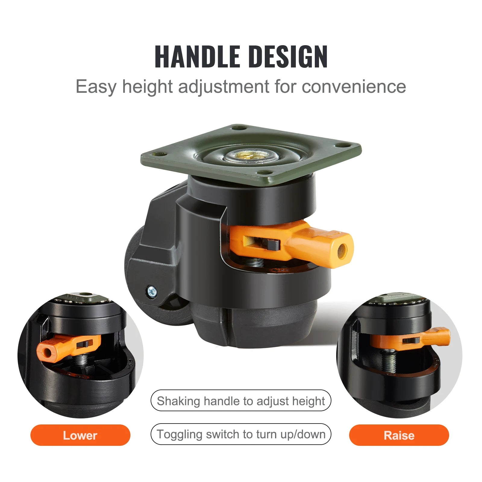 SucceBuy 4 - Piece Heavy Duty Leveling Casters with Adjustable Feet – Swivel Wheels for Workbench & Machines - Buy at GearForge