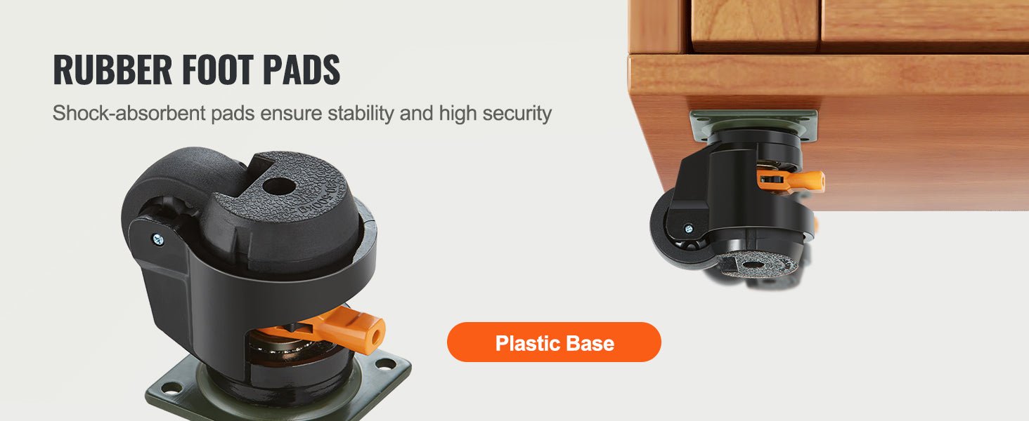 SucceBuy 4 - Piece Heavy Duty Leveling Casters with Adjustable Feet – Swivel Wheels for Workbench & Machines - Buy at GearForge