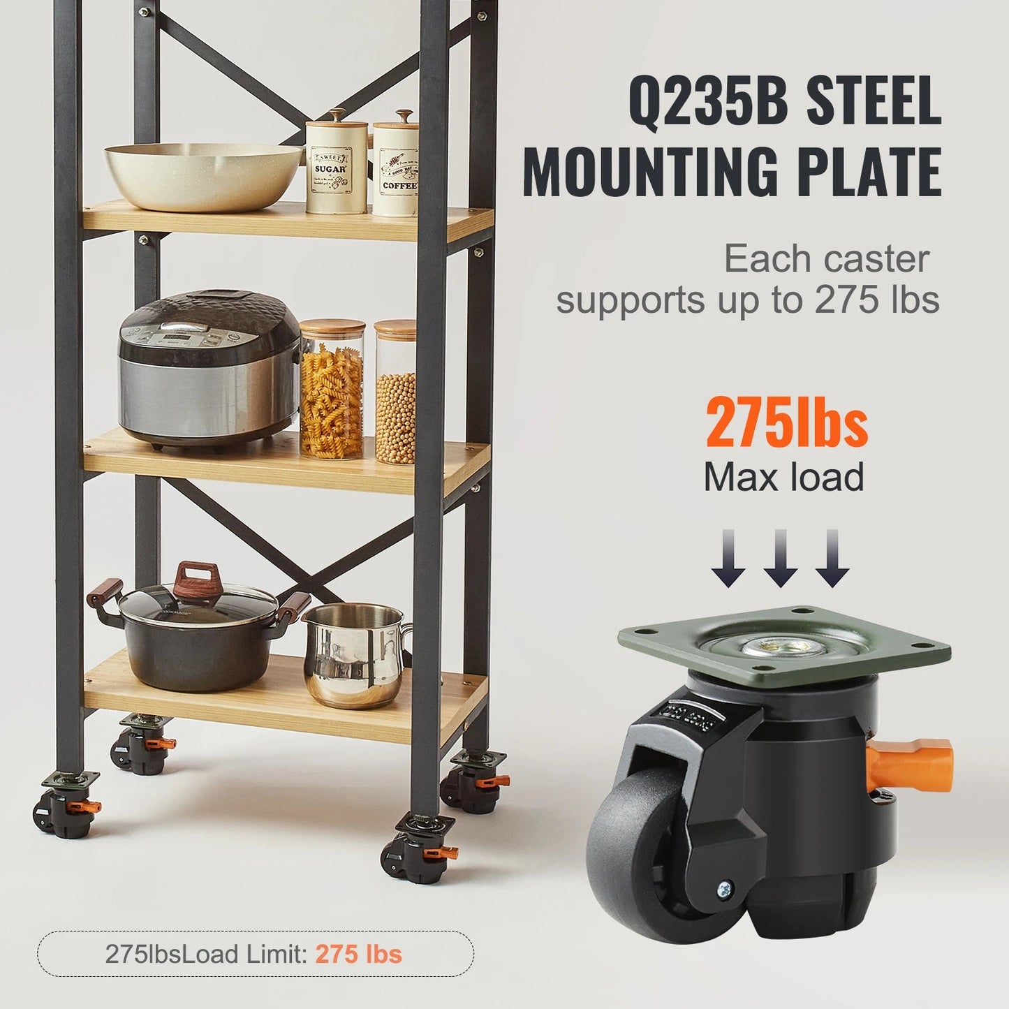 SucceBuy 4 - Piece Heavy Duty Leveling Casters with Adjustable Feet – Swivel Wheels for Workbench & Machines - Buy at GearForge