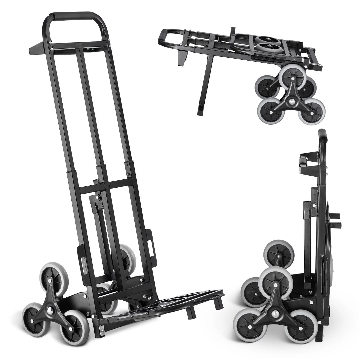 SucceBuy 460 lbs Folding Stair Climbing Hand Truck Dolly with 6 Wheels & Ropes – Shopping, Moving, Warehouse Cart - Buy at GearForge