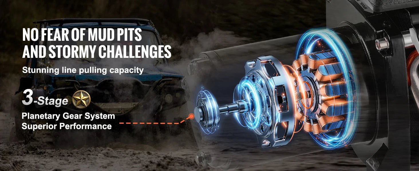 SucceBuy 6000lbs Electric Winch Car Truck Winch with 1/4 in 55 ft Synthetic Rope Wireless/Wired for Towing SUV Jeep Trailer Boat - Buy at GearForge