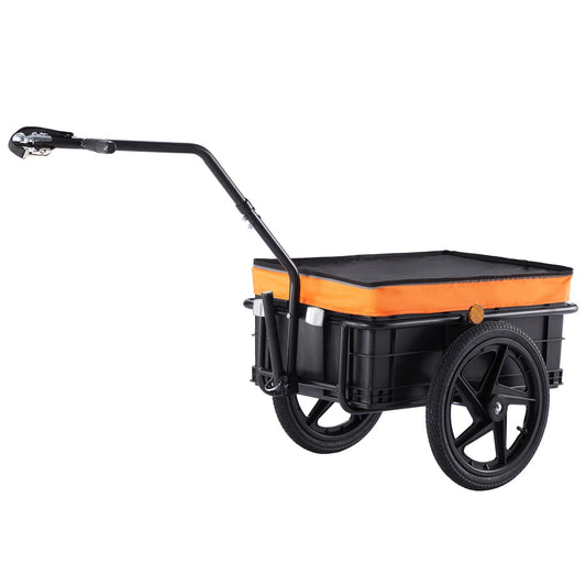 SucceBuy 88Lbs Bike Cargo Trailer Bicycle Wagon Cart Foldable Storage with 16" Wheels & Safe Reflectors Fits 24" - 28" Bike Wheels - Buy at GearForge