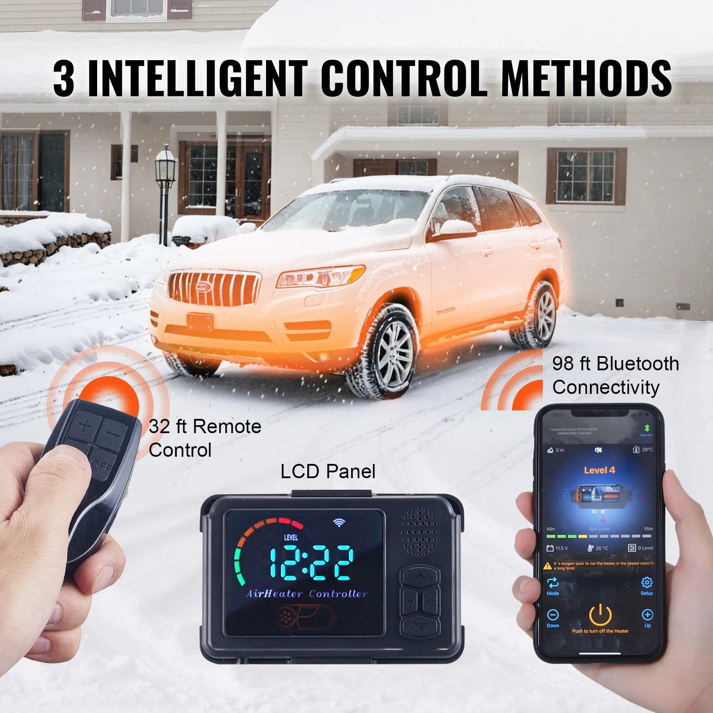 SucceBuy 8KW Diesel Air Heater Bluetooth All - on - one Diesel Heater with LCD Portable Parking Heater for Trailer Camper Van Boat - Buy at GearForge