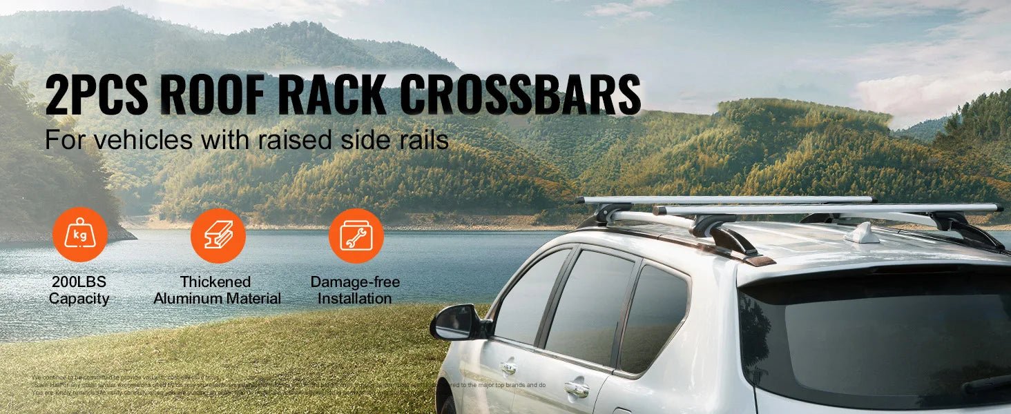 SucceBuy Adjustable Aluminum Roof Rack Crossbars – 200 lbs Load Capacity for SUVs & Sedans - Buy at GearForge