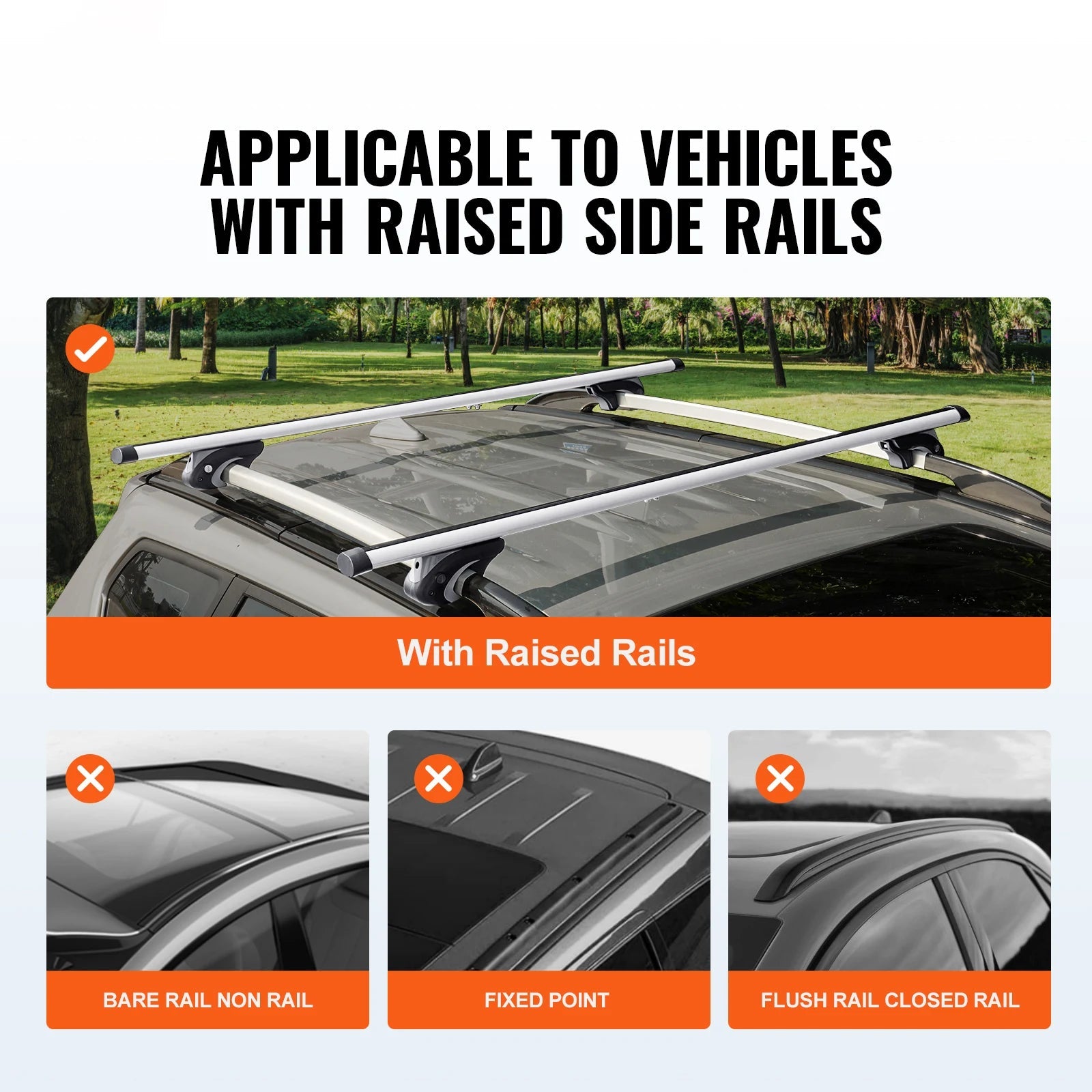 SucceBuy Adjustable Aluminum Roof Rack Crossbars – 200 lbs Load Capacity for SUVs & Sedans - Buy at GearForge