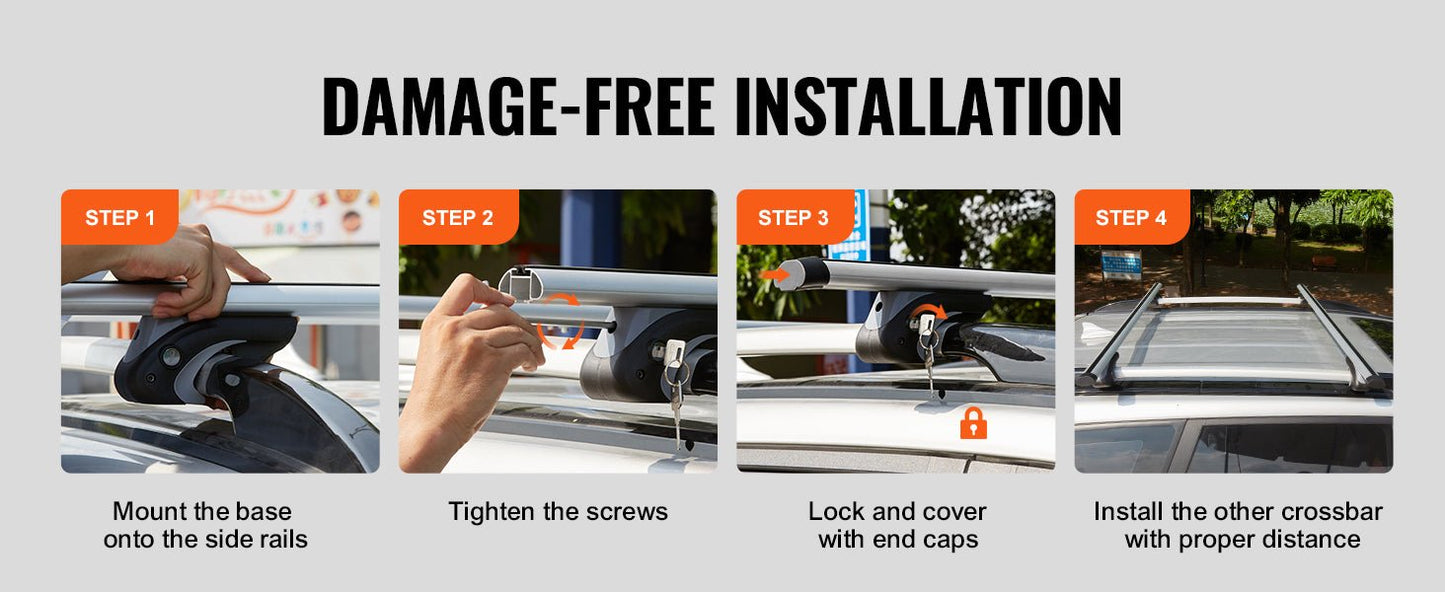 SucceBuy Adjustable Aluminum Roof Rack Crossbars – 200 lbs Load Capacity for SUVs & Sedans - Buy at GearForge