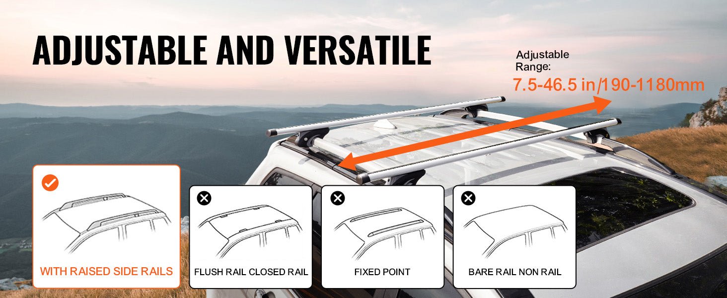 SucceBuy Adjustable Aluminum Roof Rack Crossbars – 200 lbs Load Capacity for SUVs & Sedans - Buy at GearForge