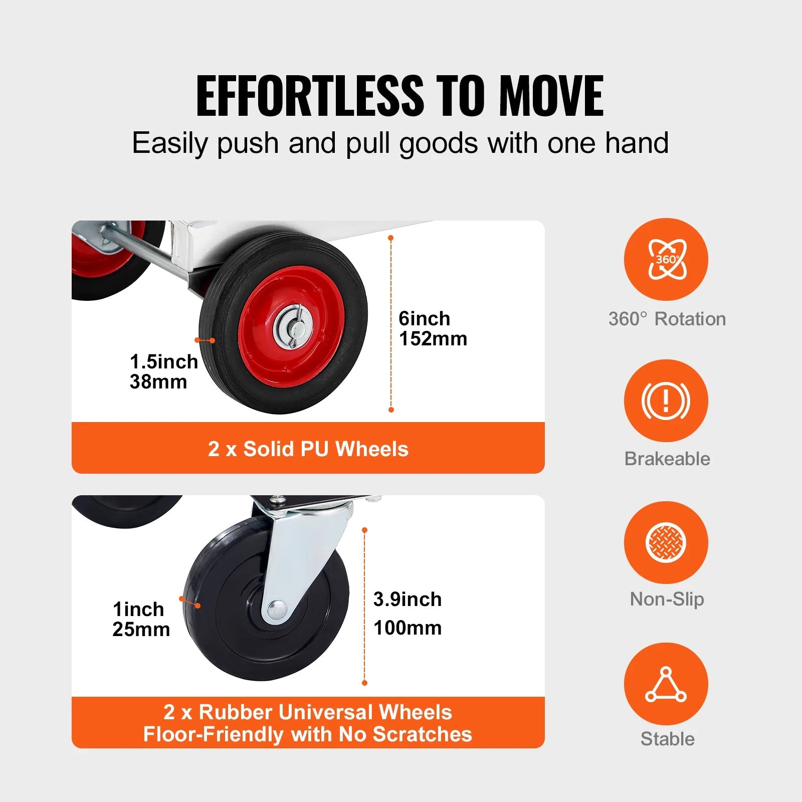 SucceBuy Folding Hand Truck Aluminum Heavy Duty Industrial Collapsible Dolly Cart for Transport Moving in Warehouse Supermarket - Buy at GearForge