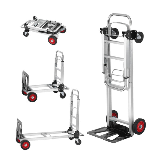 SucceBuy Folding Hand Truck Aluminum Heavy Duty Industrial Collapsible Dolly Cart for Transport Moving in Warehouse Supermarket - Buy at GearForge