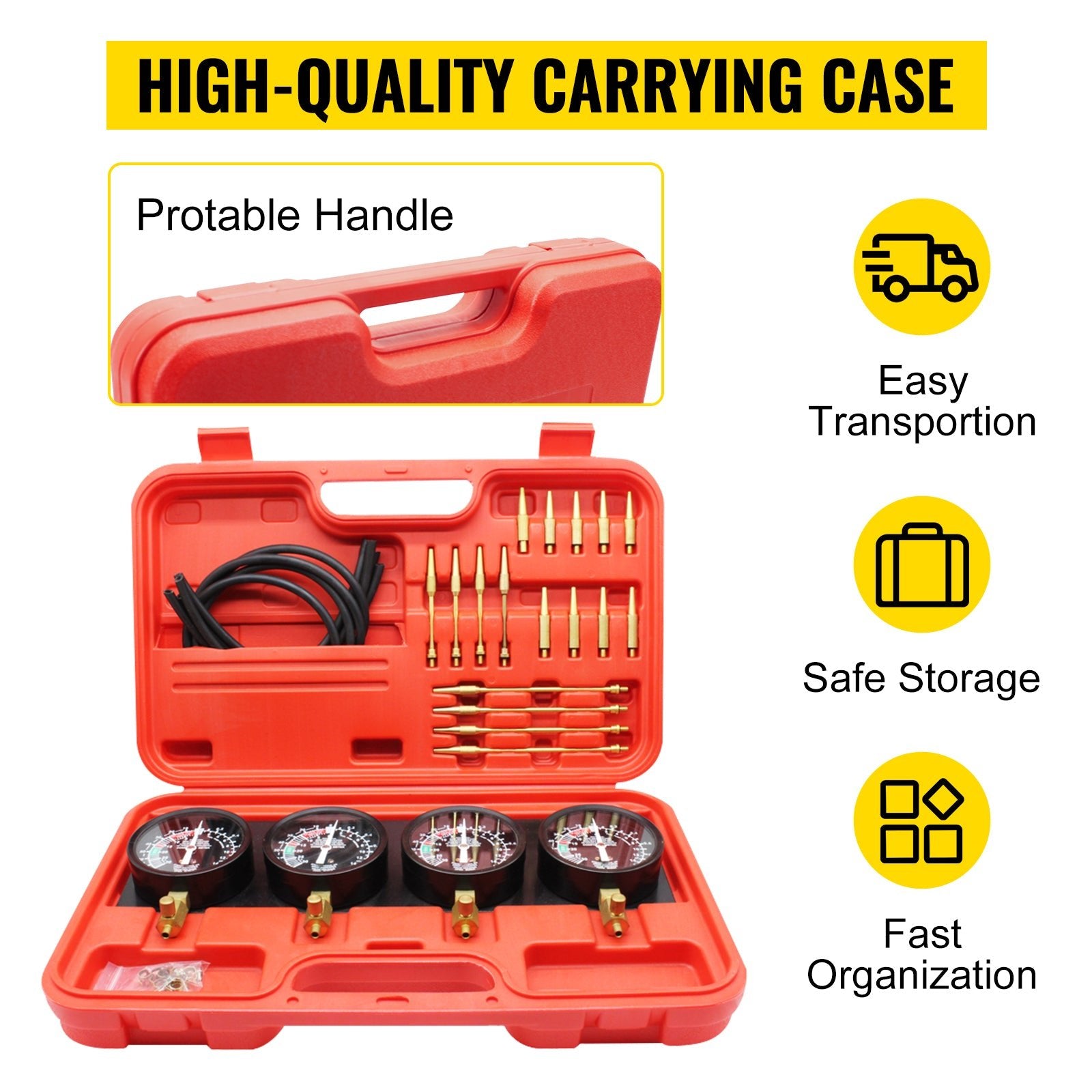 SucceBuy Fuel Vacuum Carburetor Synchronizer Carb Tool sync 4 Gauge Set with Rubber Hose Vacuum Balancer Meter Kit For Motorbike - Buy at GearForge