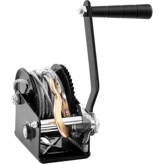SucceBuy Hand Winch Heavy Duty Rope Crank with 33 ft Steel Wire Cable and Two - Way Ratchet for Trailer Boat or ATV Towing - Buy at GearForge