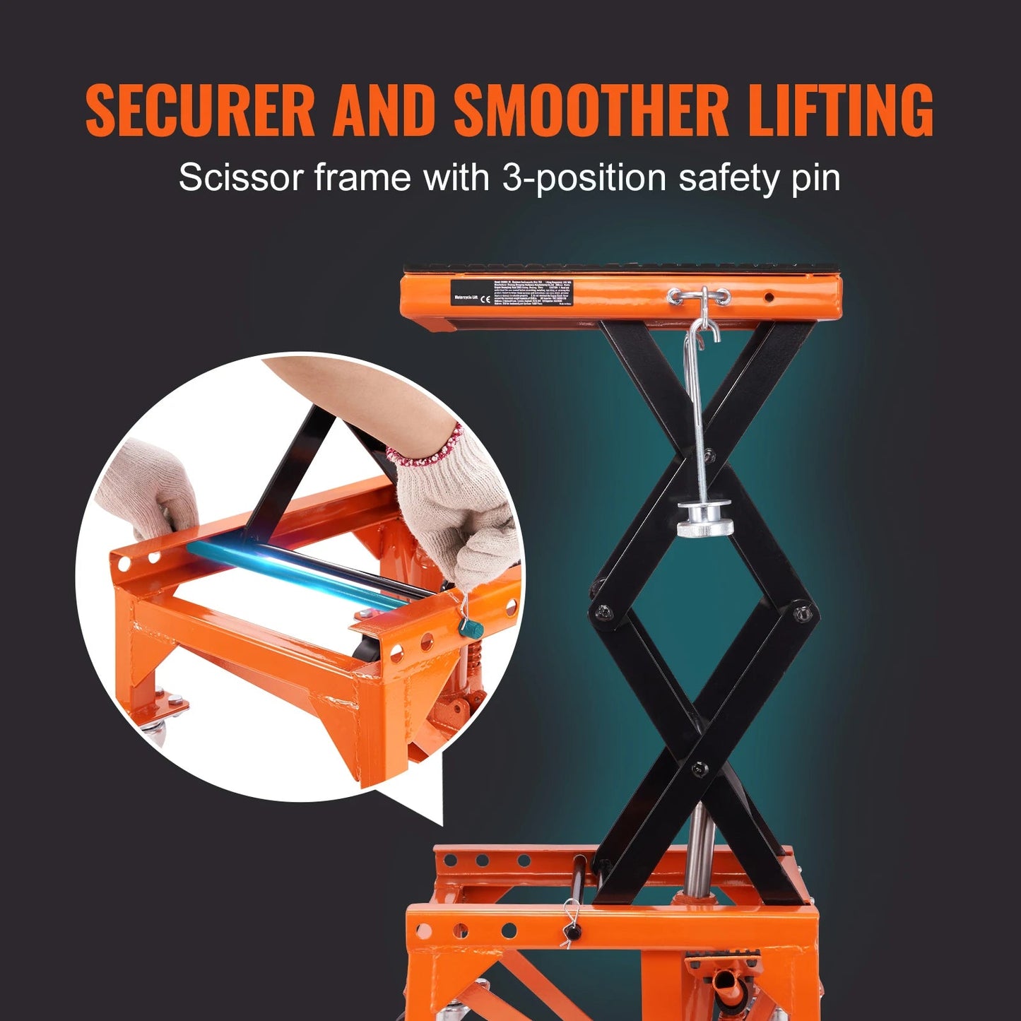 SucceBuy Hydraulic Motorcycle Lift Table 350 LBS Motorcycle Scissor Jack Lift Hydraulic Foot - Operated Jack Stand for Dirt Bike - Buy at GearForge