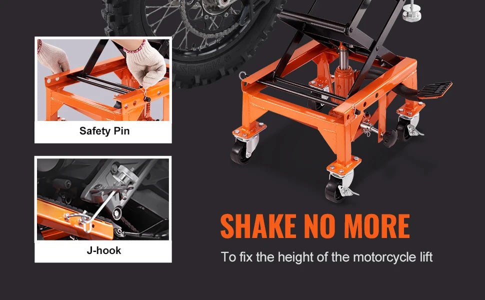 SucceBuy Hydraulic Motorcycle Lift Table 350 LBS Motorcycle Scissor Jack Lift Hydraulic Foot - Operated Jack Stand for Dirt Bike - Buy at GearForge