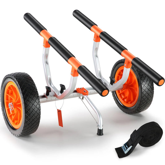 SucceBuy Kayak Cart 450lbs Detachable Canoe Trolley Cart with 12'' Tires Adjustable Width for Paddleboards Float Mats Jon Boats - Buy at GearForge