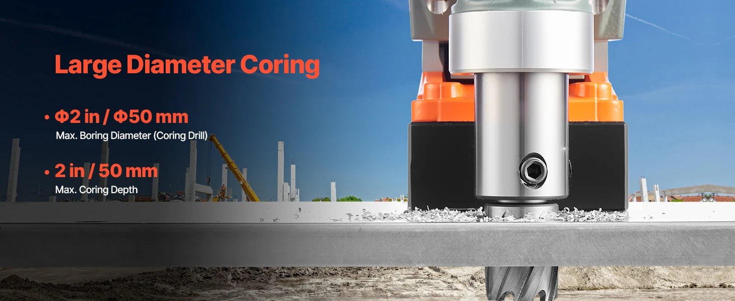 SucceBuy Magnetic Drill 1450W Motor Boring Diameter 2810 lbf Portable Electric Mag Drill Press Variable Speed Drilling Machine - Buy at GearForge