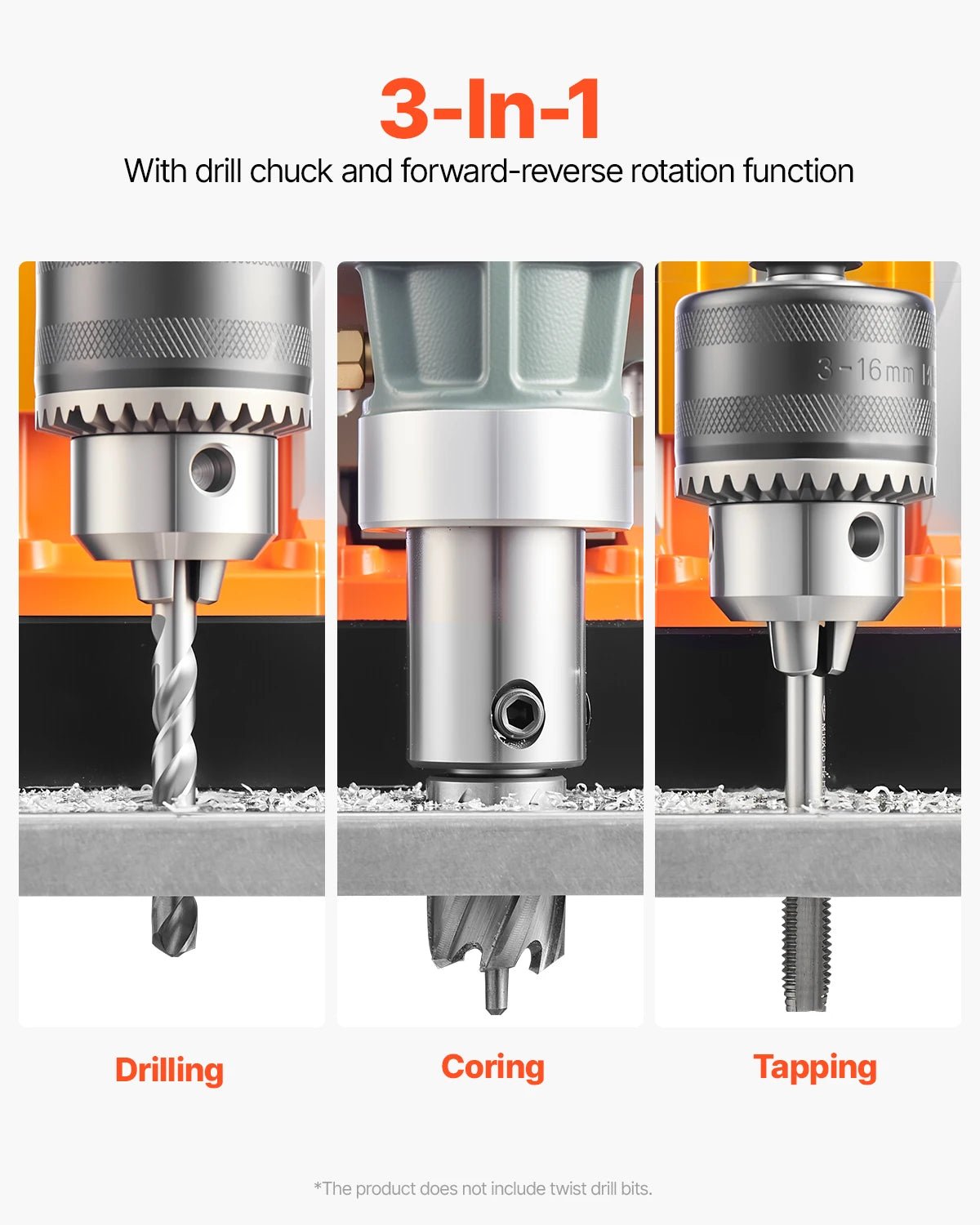 SucceBuy Magnetic Drill 1450W Motor Boring Diameter 2810 lbf Portable Electric Mag Drill Press Variable Speed Drilling Machine - Buy at GearForge