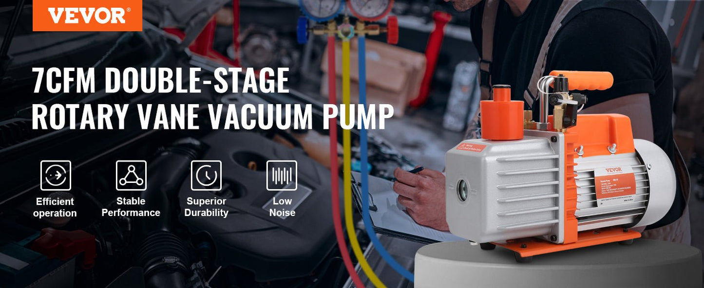 VEVOR 1&2 Stage Vacuum Pump 3.5/5/7CFM AC120V Air Conditioning Conditioner Vacuum Pump for HVAC Repair Refrigeration Maintenance - Buy at GearForge