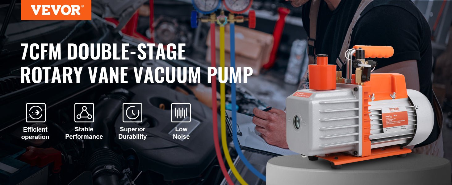 VEVOR 1&2 Stage Vacuum Pump 3.5/5/7CFM AC120V Air Conditioning Conditioner Vacuum Pump for HVAC Repair Refrigeration Maintenance - Buy at GearForge