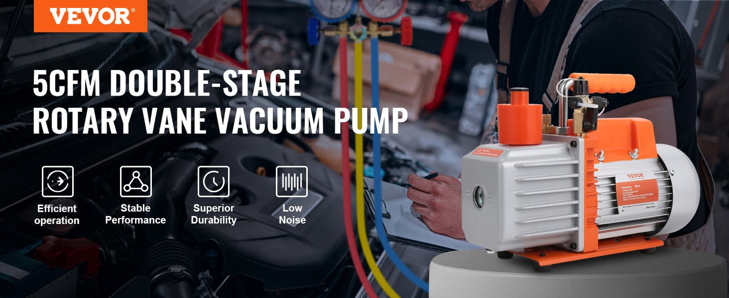 VEVOR 1&2 Stage Vacuum Pump 3.5/5/7CFM AC120V Air Conditioning Conditioner Vacuum Pump for HVAC Repair Refrigeration Maintenance - Buy at GearForge