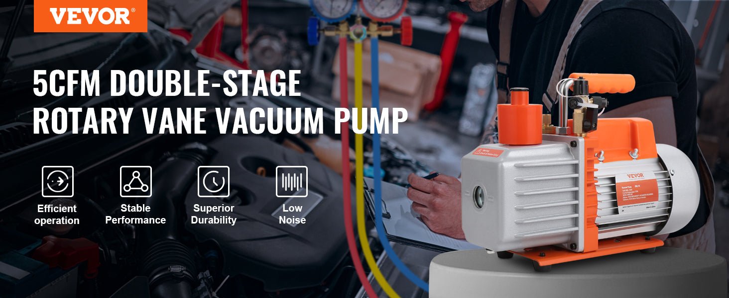 VEVOR 1&2 Stage Vacuum Pump 3.5/5/7CFM AC120V Air Conditioning Conditioner Vacuum Pump for HVAC Repair Refrigeration Maintenance - Buy at GearForge