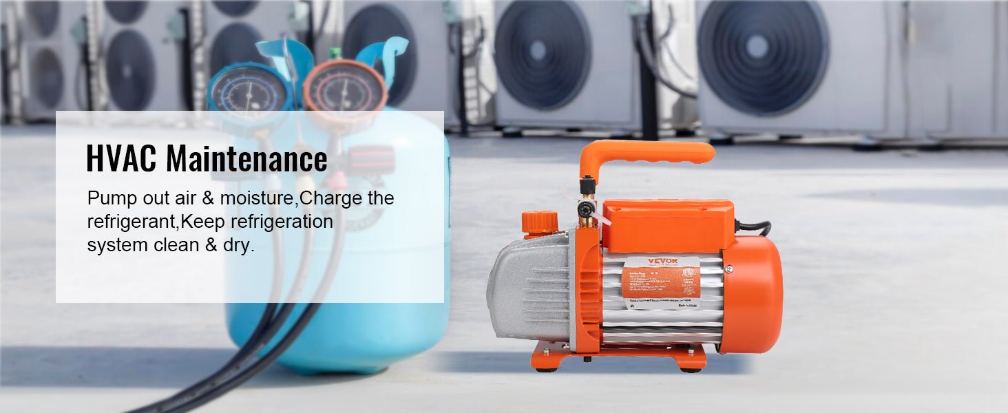VEVOR 1&2 Stage Vacuum Pump 3.5/5/7CFM AC120V Air Conditioning Conditioner Vacuum Pump for HVAC Repair Refrigeration Maintenance - Buy at GearForge