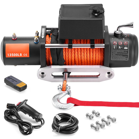 SucceBuy 13500lbs Electric Winch with 80ft Synthetic Rope – Wireless & Wired Remote for Off - Road Towing - Buy at GearForge