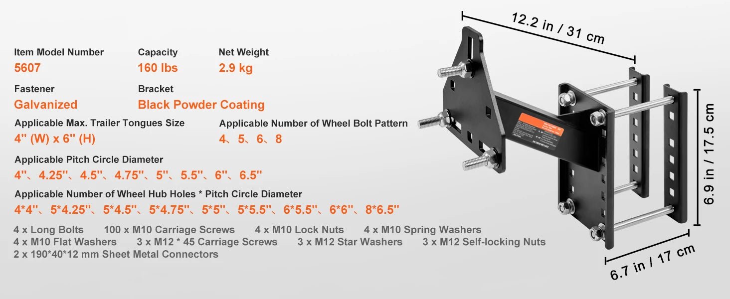 SucceBuy 160 lbs Spare Tire Carrier with Mounting Bracket & Screws – Fits Trailers & RVs - Buy at GearForge