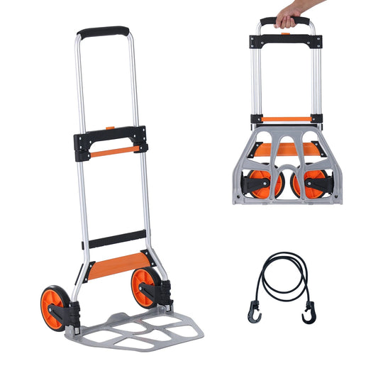 SucceBuy 275/309 lbs Folding Hand Truck Portable Unity Cart Dolly with Telescoping Handle and Binding Rope for Moving Warehouse - Buy at GearForge