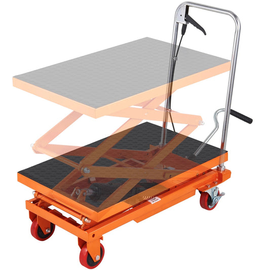 SucceBuy 330/770/1760Lbs Lifting Platform Hydraulic Car Lift Table Cart Heavy Duty Double Shear Wheelbarrow for Repair Motorcycl - Buy at GearForge