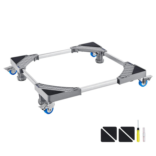 SucceBuy 400 lbs Mini Fridge Stand Mover Adjustable Mobile Base with 4 Locking Swivel Wheels for Washing Machine Refrigerator - Buy at GearForge