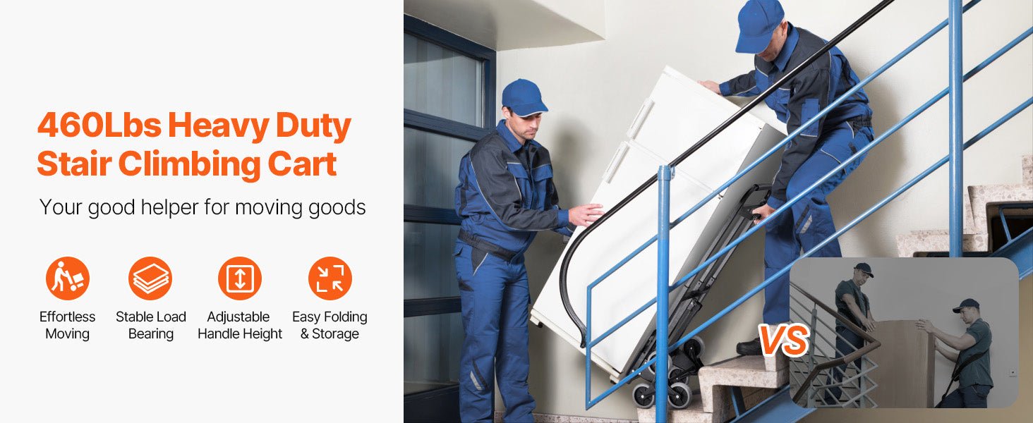 SucceBuy 460 lbs Folding Stair Climbing Hand Truck Dolly with 6 Wheels & Ropes – Shopping, Moving, Warehouse Cart - Buy at GearForge