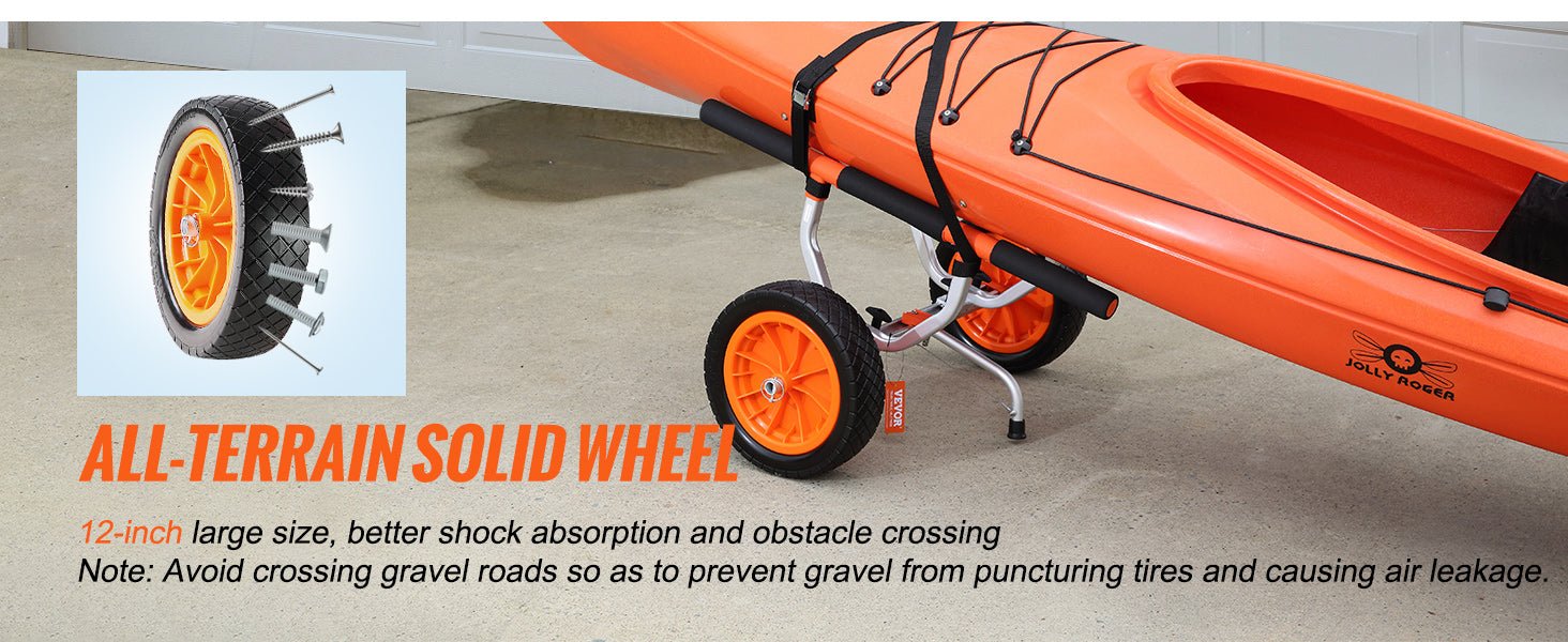 SucceBuy Kayak Cart 450lbs Detachable Canoe Trolley Cart with 12'' Tires Adjustable Width for Paddleboards Float Mats Jon Boats - Buy at GearForge