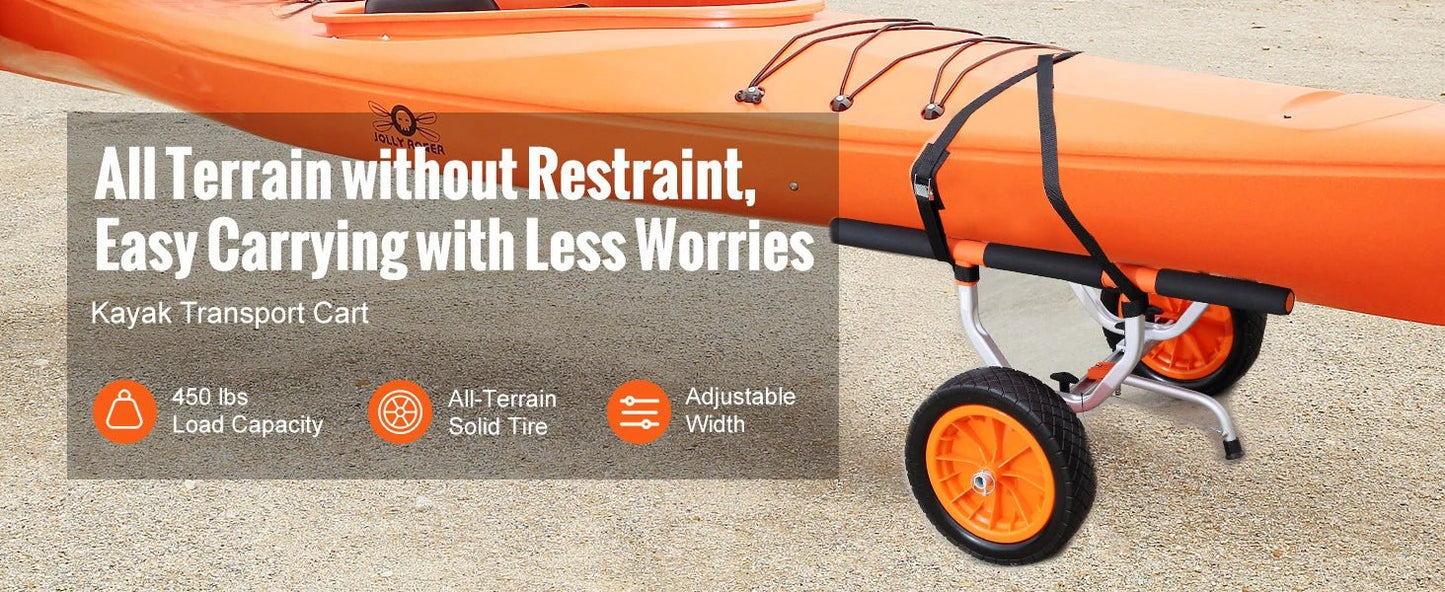 SucceBuy Kayak Cart 450lbs Detachable Canoe Trolley Cart with 12'' Tires Adjustable Width for Paddleboards Float Mats Jon Boats - Buy at GearForge