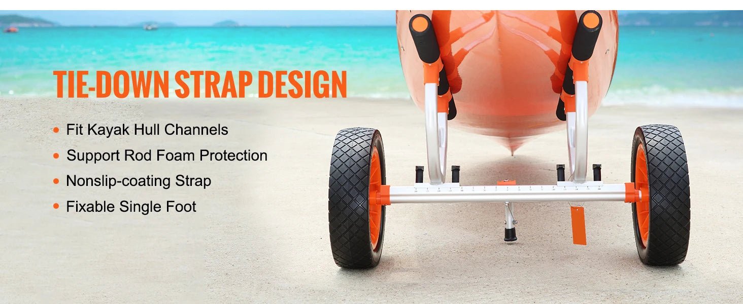SucceBuy Kayak Cart 450lbs Detachable Canoe Trolley Cart with 12'' Tires Adjustable Width for Paddleboards Float Mats Jon Boats - Buy at GearForge