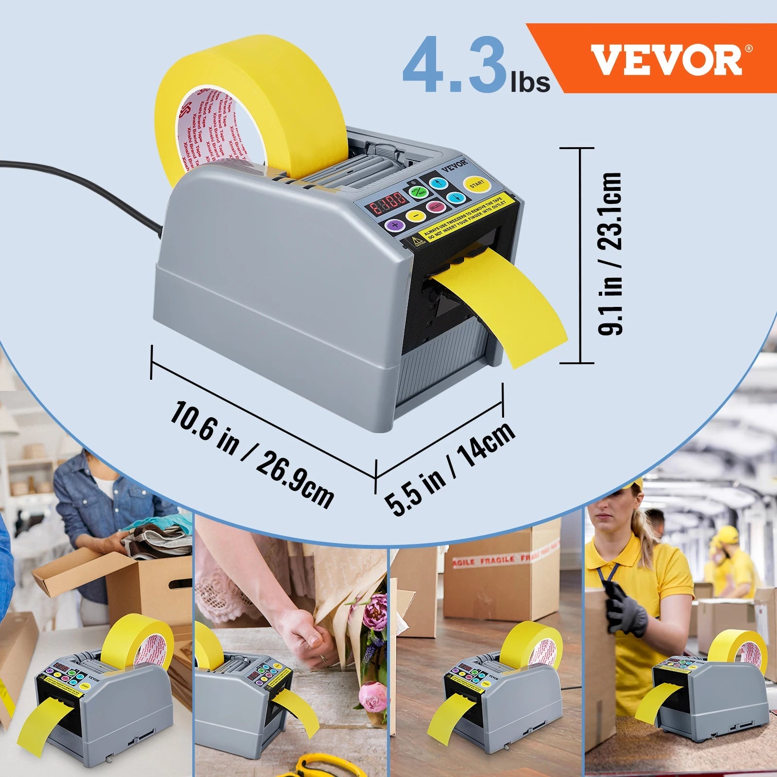SucceBuy ZCUT - 9 Electric Automatic Tape Cutting Machine – 6–60mm Adhesive Tape Dispenser for Packaging - Buy at GearForge