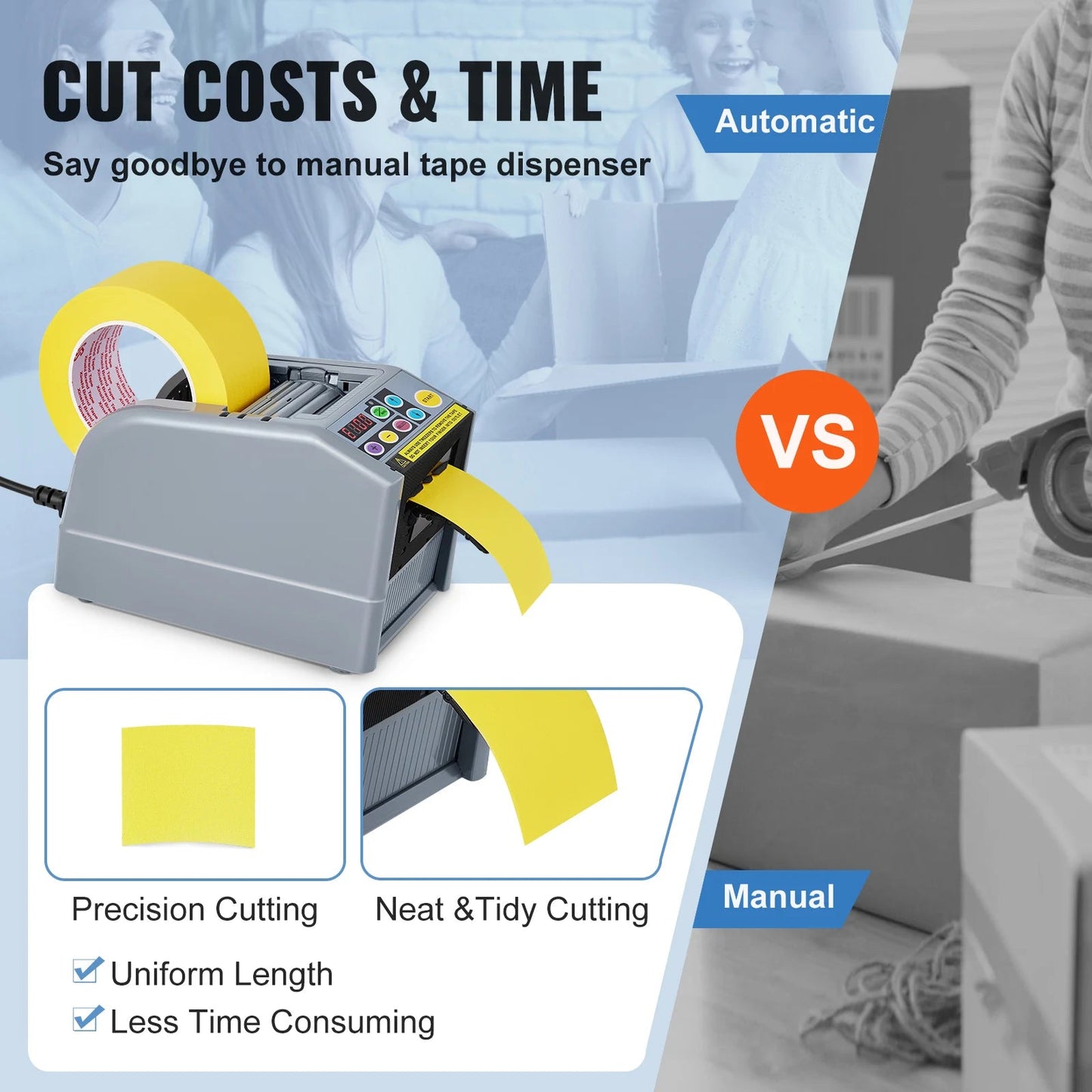SucceBuy ZCUT - 9 Electric Automatic Tape Cutting Machine – 6–60mm Adhesive Tape Dispenser for Packaging - Buy at GearForge