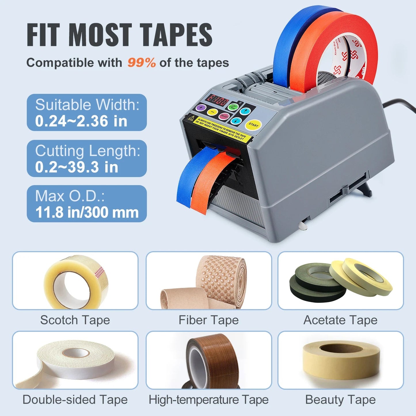 SucceBuy ZCUT - 9 Electric Automatic Tape Cutting Machine – 6–60mm Adhesive Tape Dispenser for Packaging - Buy at GearForge